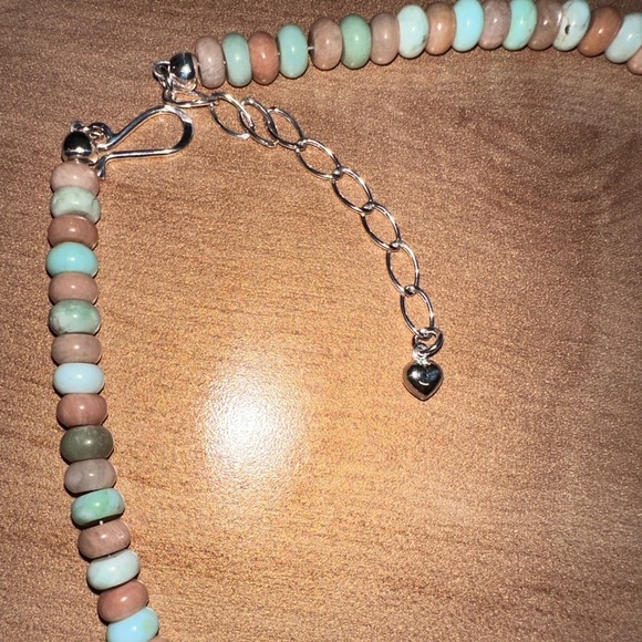 Turquoise and brown bead drop necklace sterling Silver accents by Jay King - Picture 7 of 10